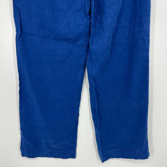 Sundance Pants Women's‎ Size 10 Blue Wide Leg High Rise Straight Linen Blend - Picture 9 of 13
